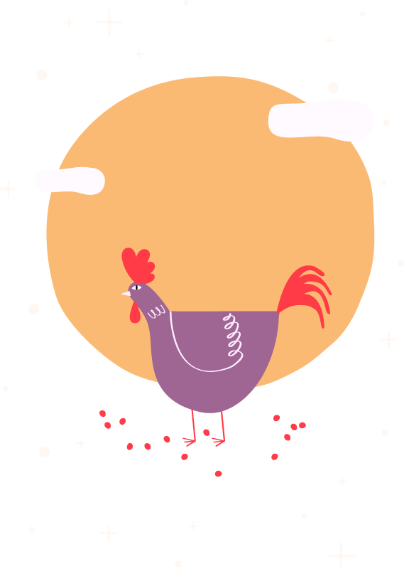 Vinil podovi životinja charming farm chicken - TenStickers