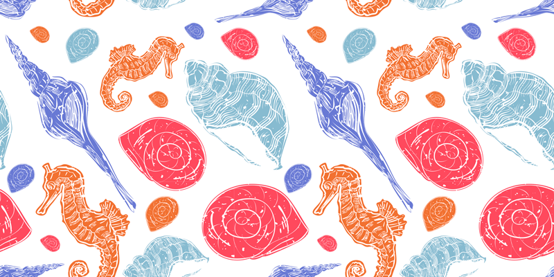 Vinil podovi životinja Šarene morske kreature - TenStickers