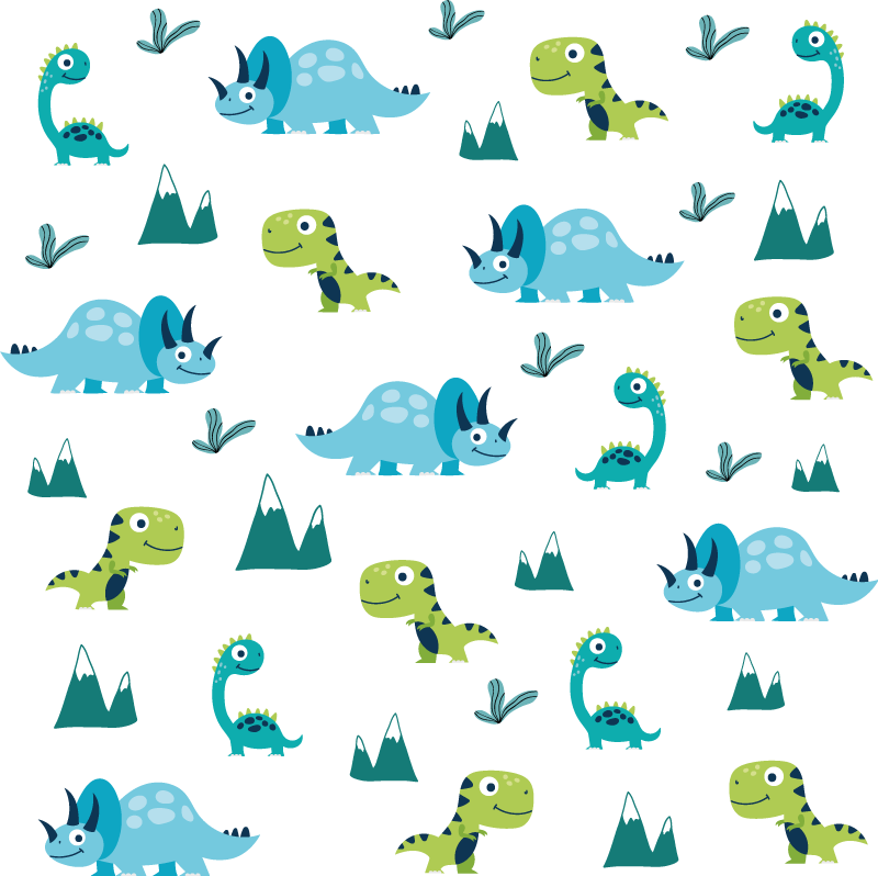 Vinil podovi životinja s veselim uzorcima dinosaura - TenStickers