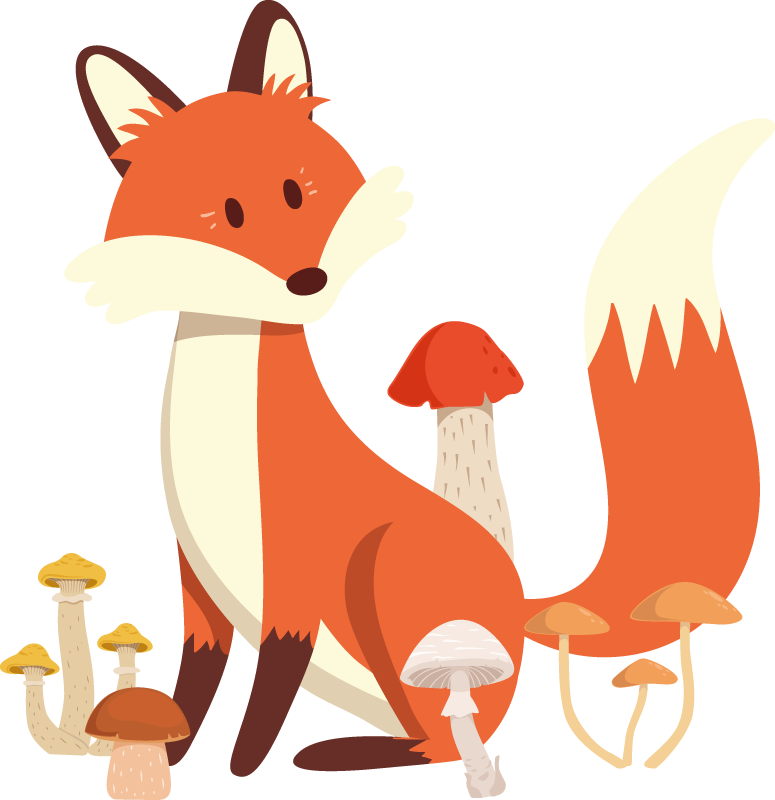 Vinil podovi životinja s maštovitom slikom lisice - TenStickers