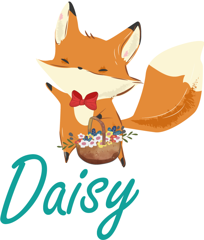 Vinil podovi životinja s veselim likom lisice - TenStickers