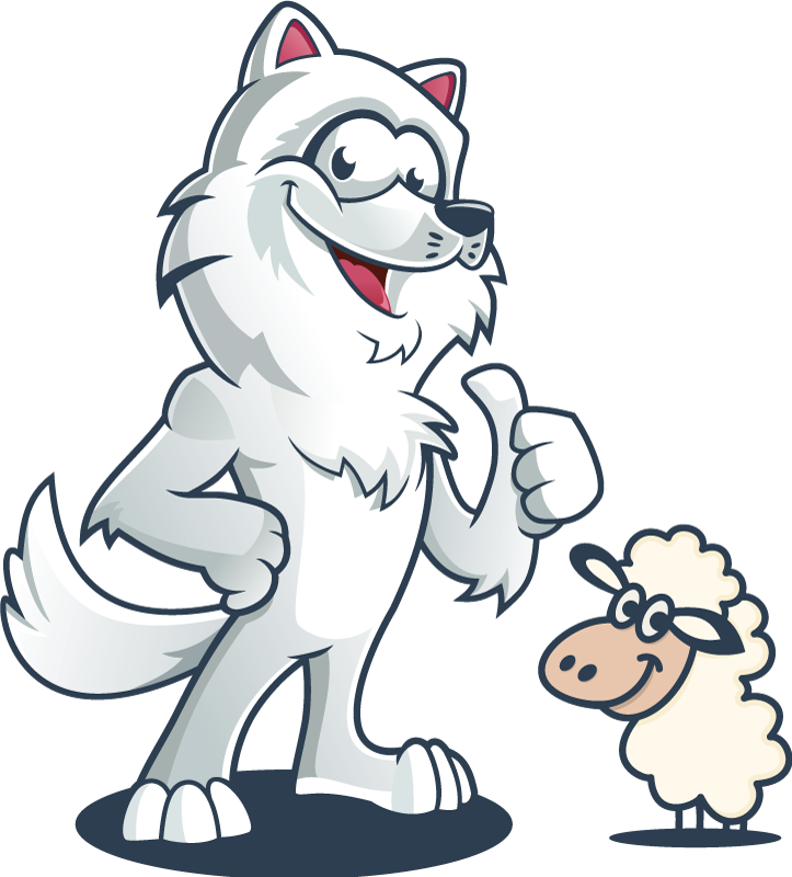 Vinil podovi životinja s veselim vukom - TenStickers