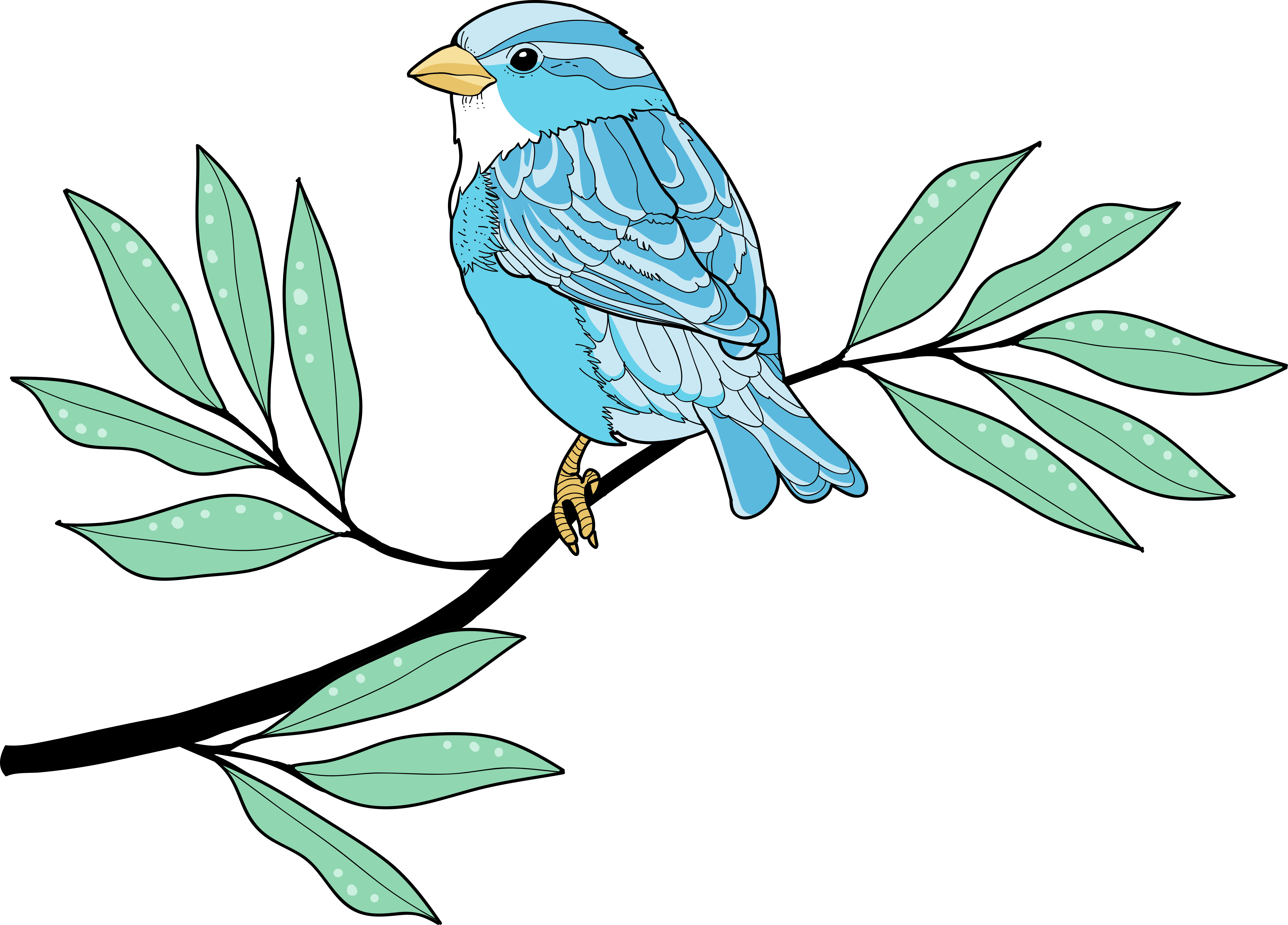 Vinil podovi životinja plavi perjani ptičar - TenStickers