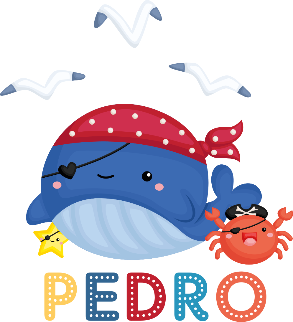 Vinil podovi životinja s simpatičnom piratskom kitom - TenStickers