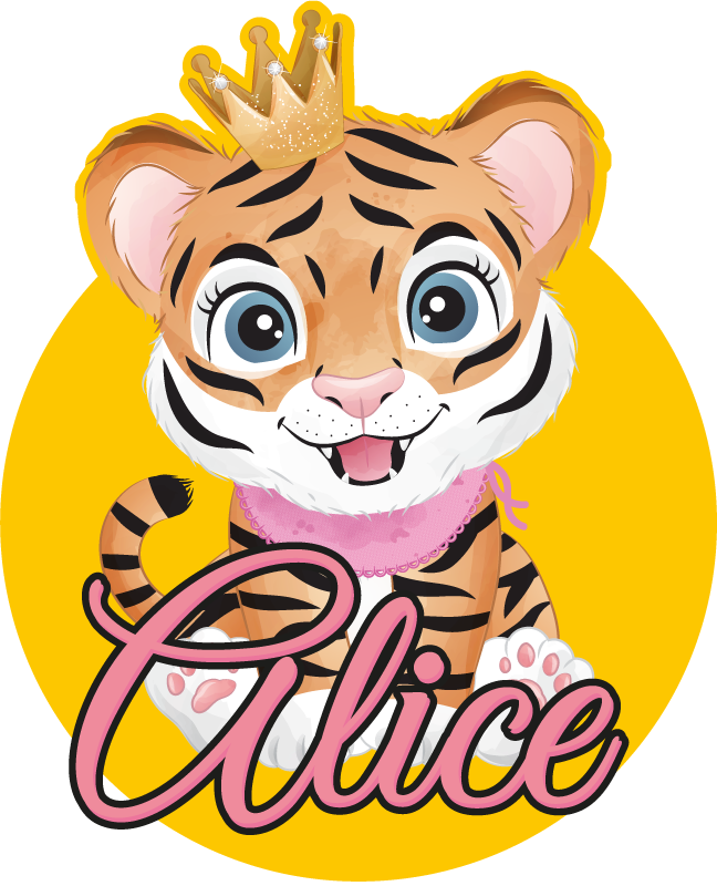 Vinil podovi životinja s ilustracijom slatkog tigra - TenStickers