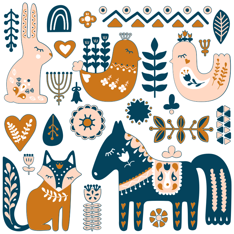 Vinil podovi životinja s veselom ilustracijom životinja - TenStickers