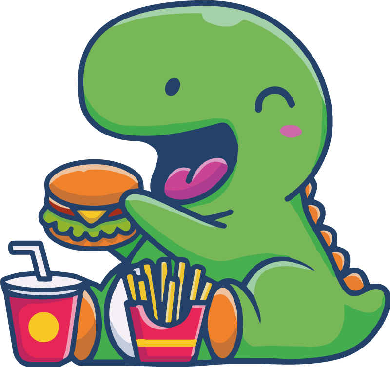 Vinil podovi životinja veseli zeleni dinosaurek - TenStickers