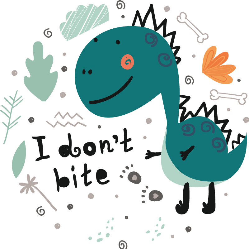 Vinil podovi životinja s prijateljskim dinosaurem - TenStickers