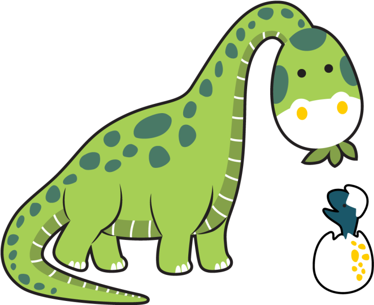 Vinil podovi životinja slatki dinosaurčić iz jajeta - TenStickers