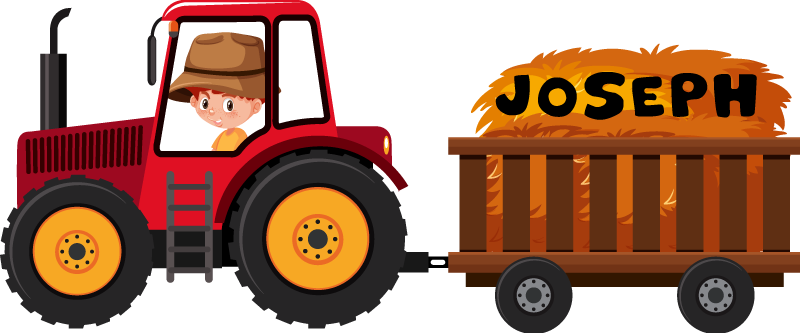 Vinil podovi životinja traktor s hayom - TenStickers