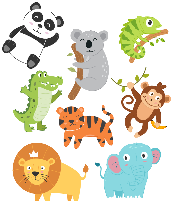 Vinil podovi životinja s ručno crtanom jesenskom tematikom - TenStickers