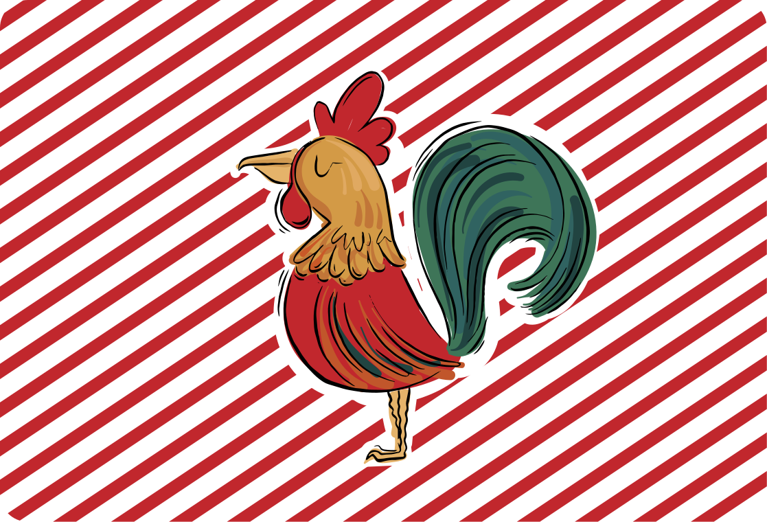 Vinil podovi životinja s originalnim dizajnom pijetla - TenStickers