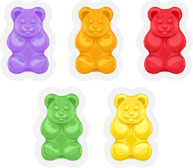 Vinil podovi životinja u šarenim oblicima medvjeda - TenStickers