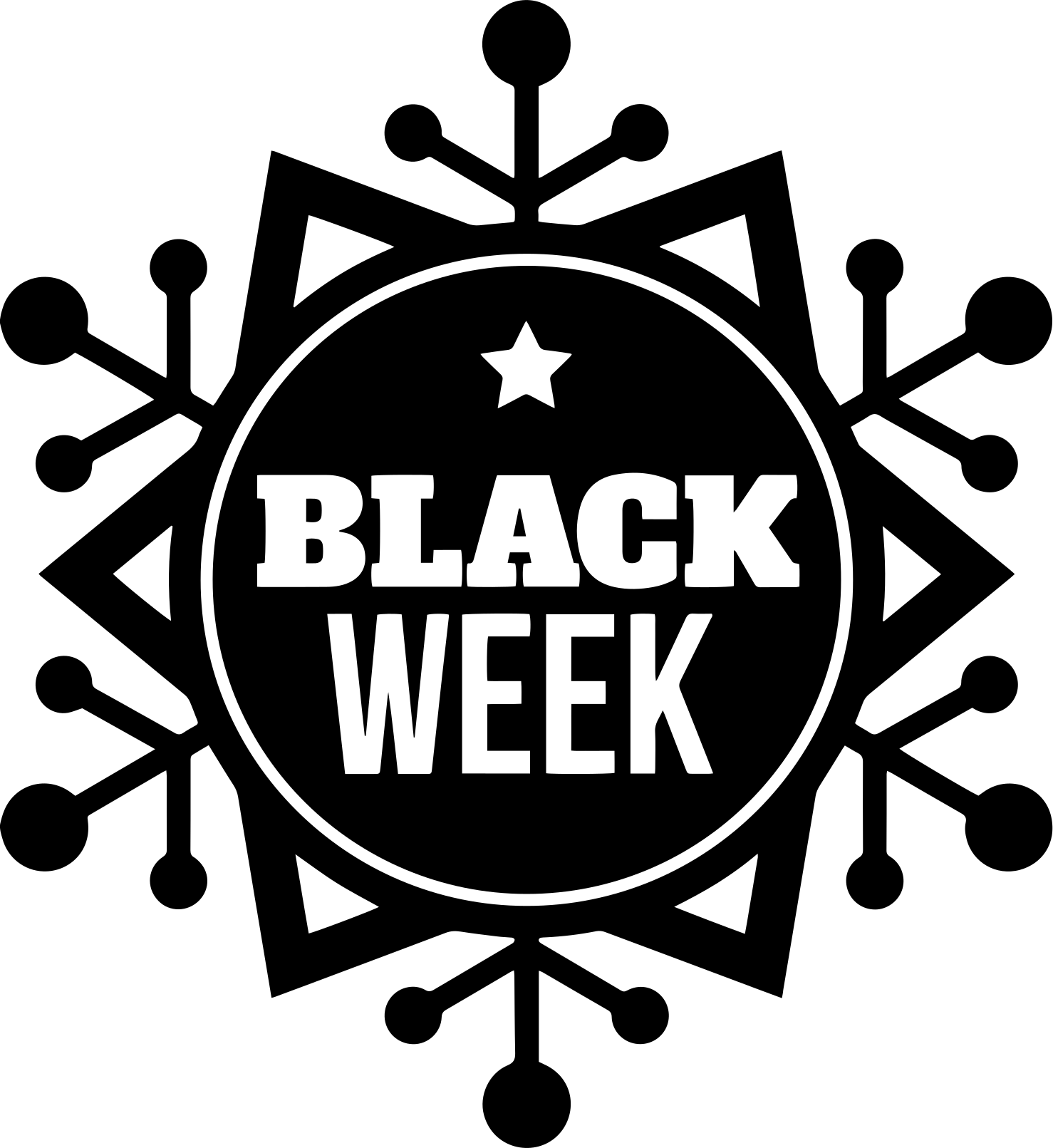 Vinilni tepih black friday snježna pahulja tjedan - TenStickers