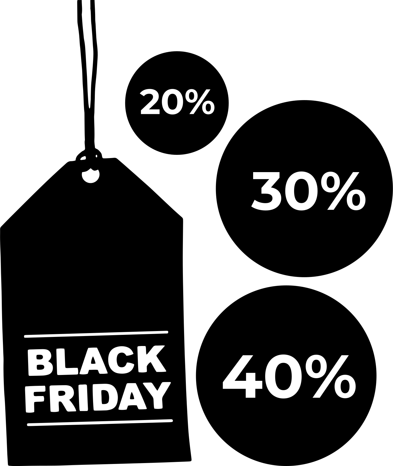 Vinilni tepih black friday prilagodljivi set od 3 - TenStickers