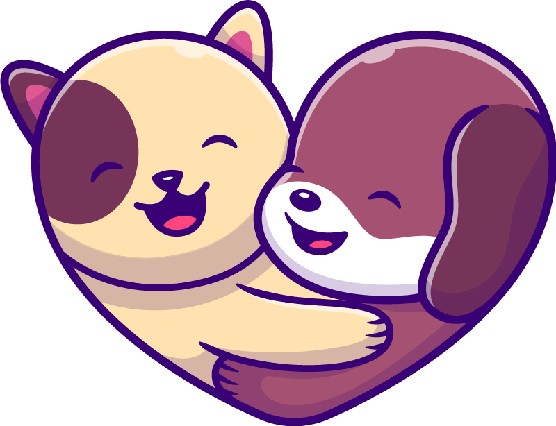 Vinil podovi životinja slatko životinjsko zagrljaj - TenStickers