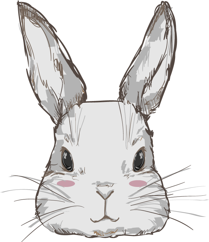 Vinil podovi životinja s simpatičnom glavom zeca - TenStickers