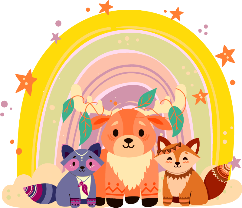 Vinil podovi životinja Šarmantna stvorenja trio - TenStickers