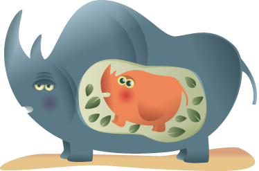 Vinil podovi životinja s majkom nosoricom - TenStickers