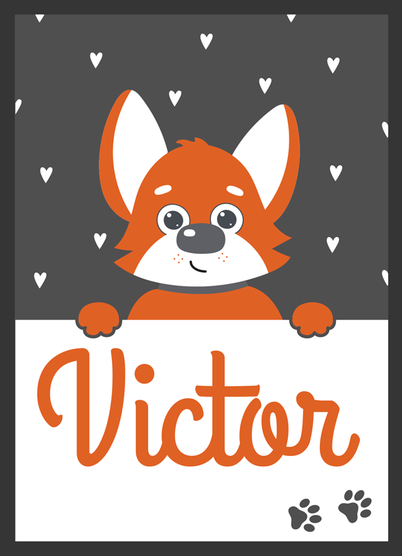 Vinil podovi životinja poster za djecu s imenom - TenStickers