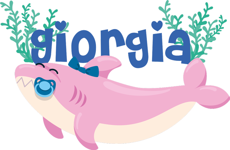 Vinil podovi životinja baby shark s imenom djevojčice - TenStickers