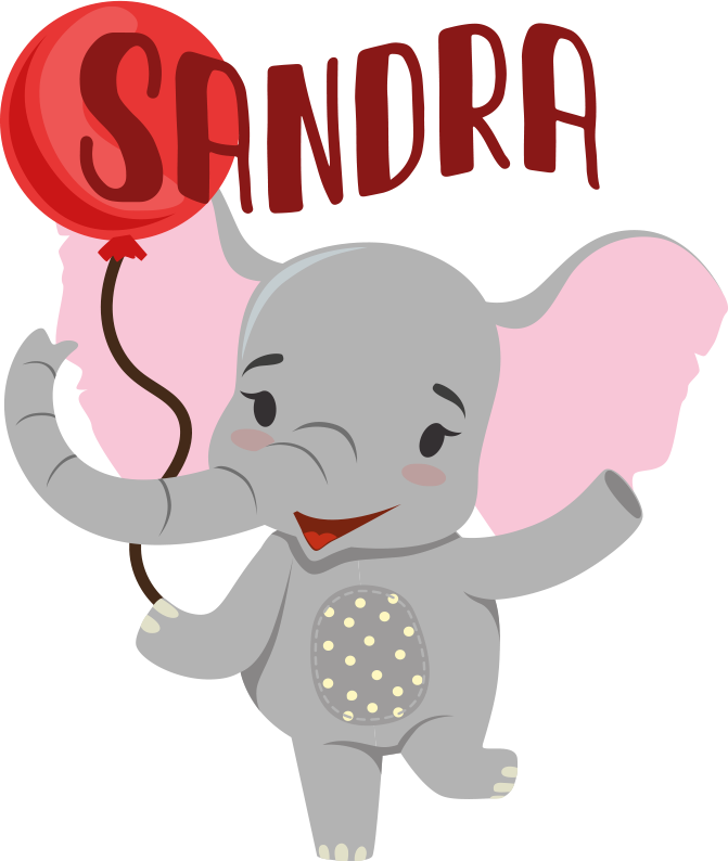 Vinil podovi životinja slon i balon - TenStickers