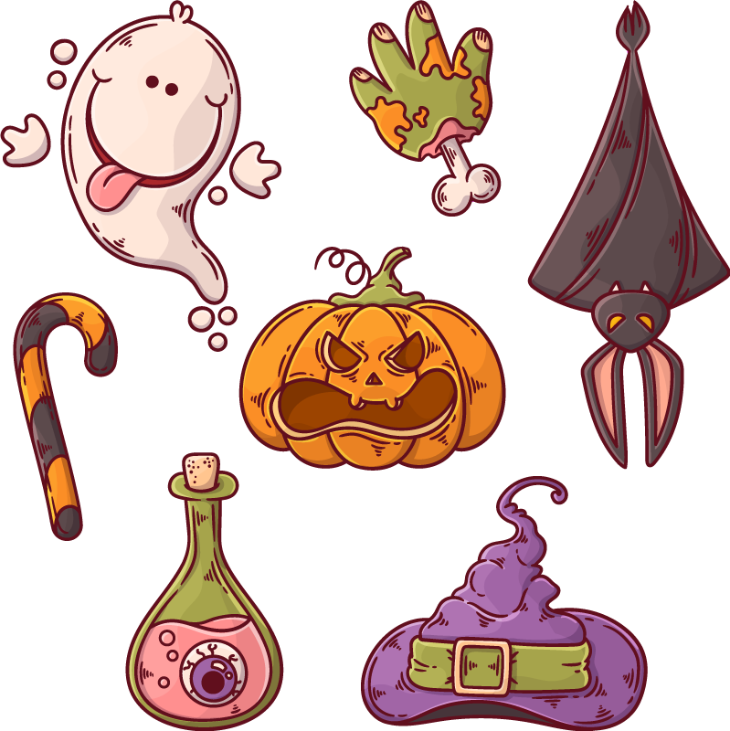 Vinil podovi noć vještica s halloween figuricama - TenStickers