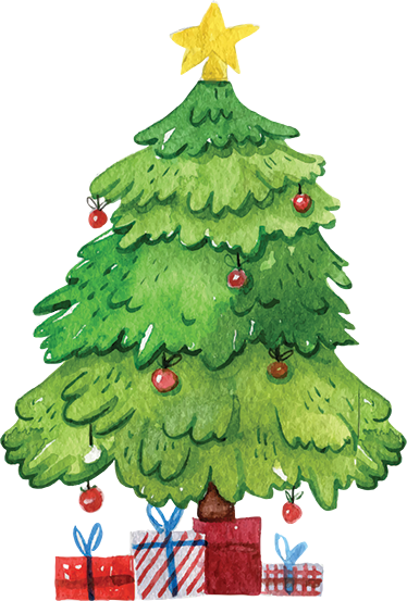 Vinil podovi božić drvo s poklonima - TenStickers