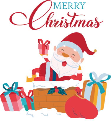 Vinil podovi božić donose veselje s djedicom - TenStickers