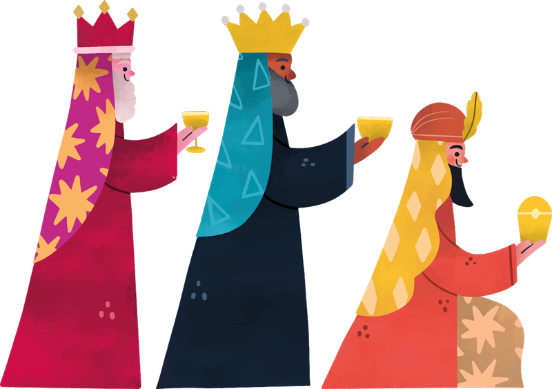 Vinil podovi božić u akvarelnom stilu tri kralja - TenStickers