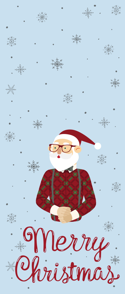 Vinil podovi božić sretni hipsterski božić - TenStickers