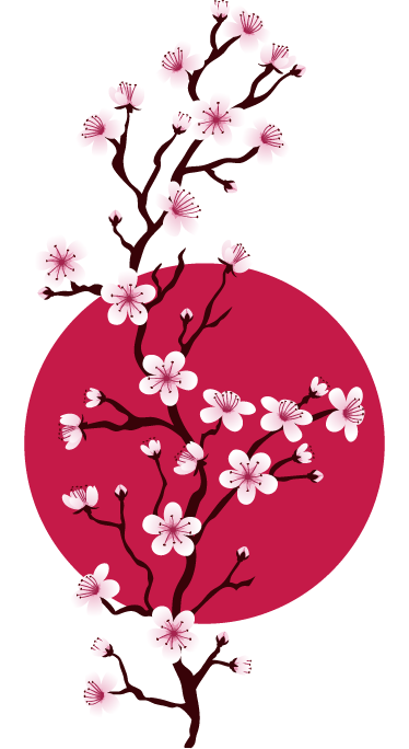 Vinil podovi cvijeće i biljke grane japanske trešnje - TenStickers