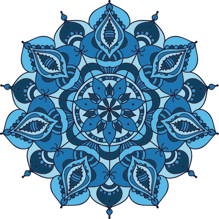 Vinil podovi cvijeće i biljke plavi lotus mandala - TenStickers