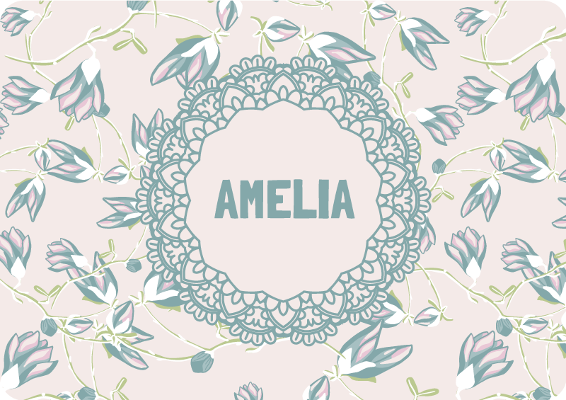 Vinil podovi cvijeće i biljke listovi i naziv - TenStickers