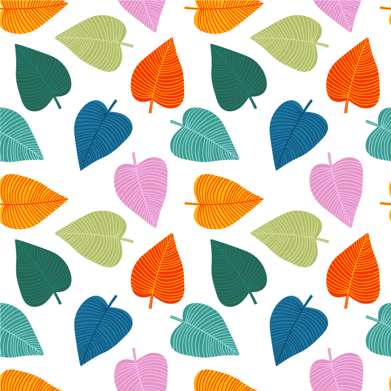 Vinil podovi cvijeće i biljke originalni šareni listovi - TenStickers