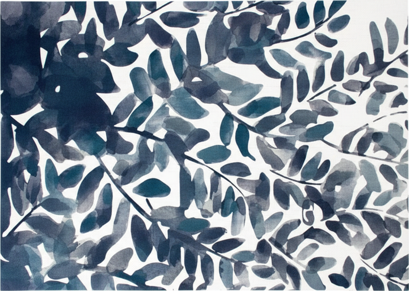 Vinil podovi cvijeće i biljke plavi akvarel listovi - TenStickers