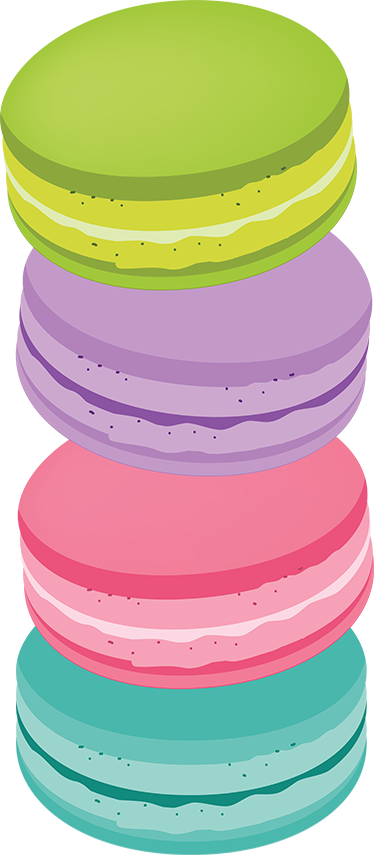 Vinil pod u kuhinji u bojama macarons kolačića - TenStickers