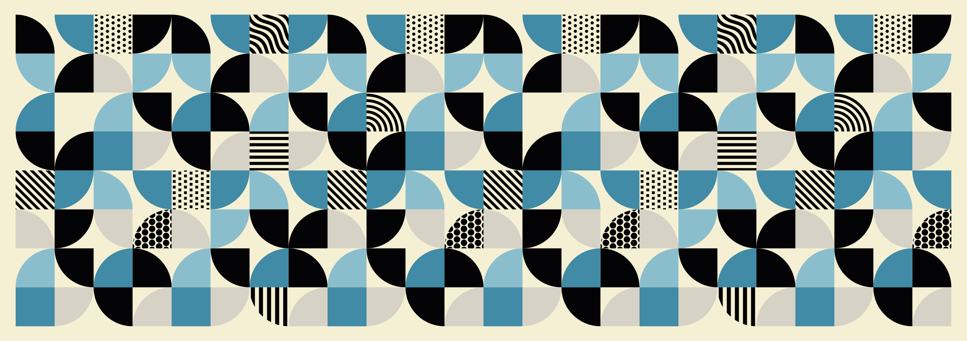 Vinil podovi blagovaonica s retro plavim bauhaus uzorkom - TenStickers