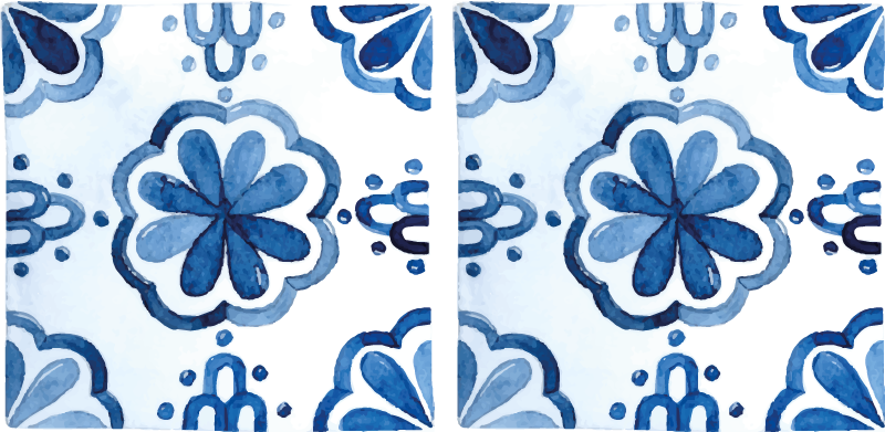 Vinil podovi blagovaonica s cvjetnim cementnim uzorcima - TenStickers