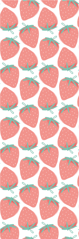 Vinil pod u kuhinji s uzorkom jagoda u pastelnim tonovima - TenStickers