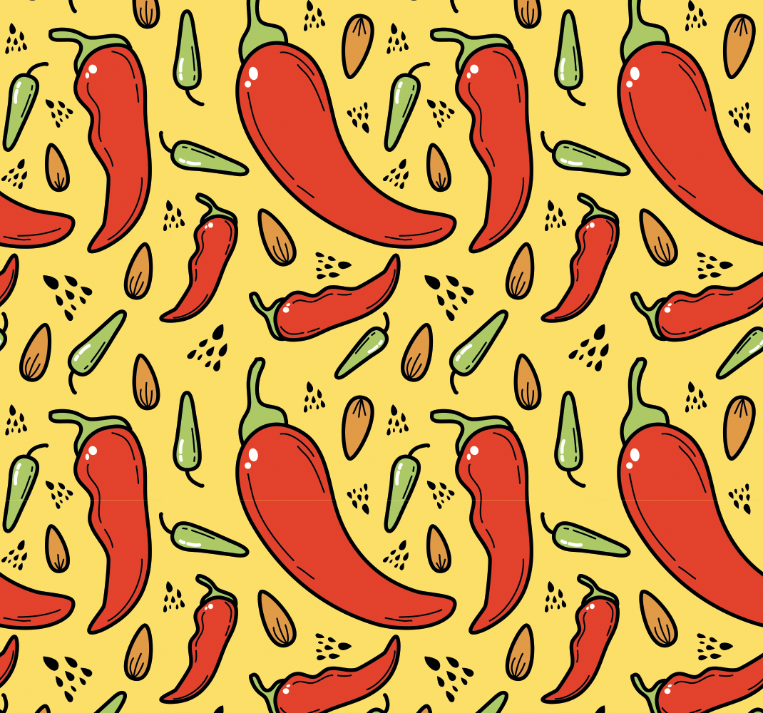 Vinil pod u kuhinji crvena i zelena ljuta paprika - TenStickers