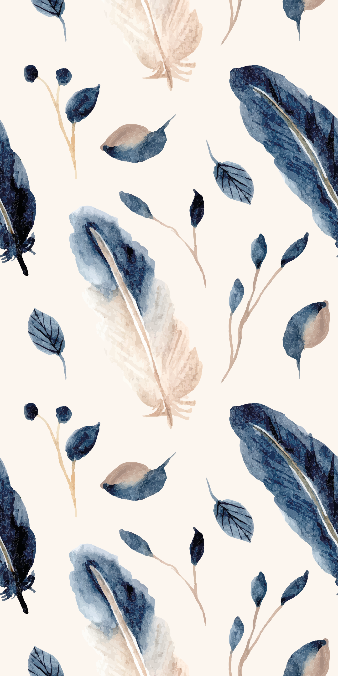 Vinil podovi cvijeće i biljke leteći listovi i perje - TenStickers