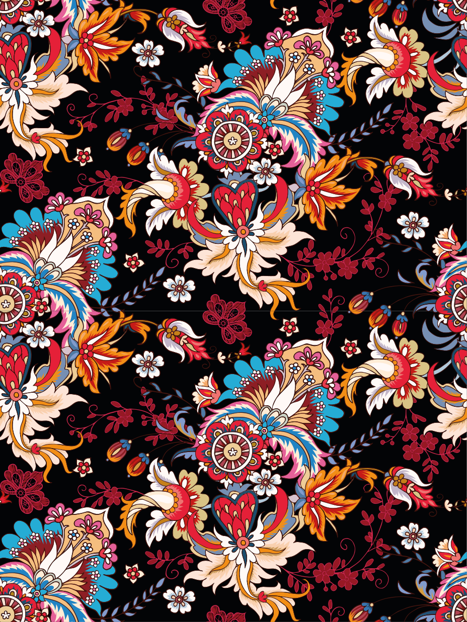 Vinil podovi cvijeće i biljke šarena moderna etno umjetnost - TenStickers