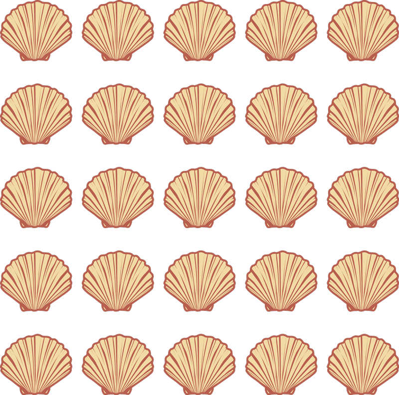 Vinil podovi cvijeće i biljke uz uzorak školjki - TenStickers