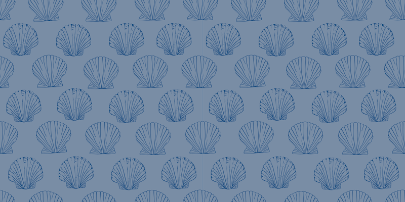 Vinil podovi cvijeće i biljke uz uzorak školjki - TenStickers