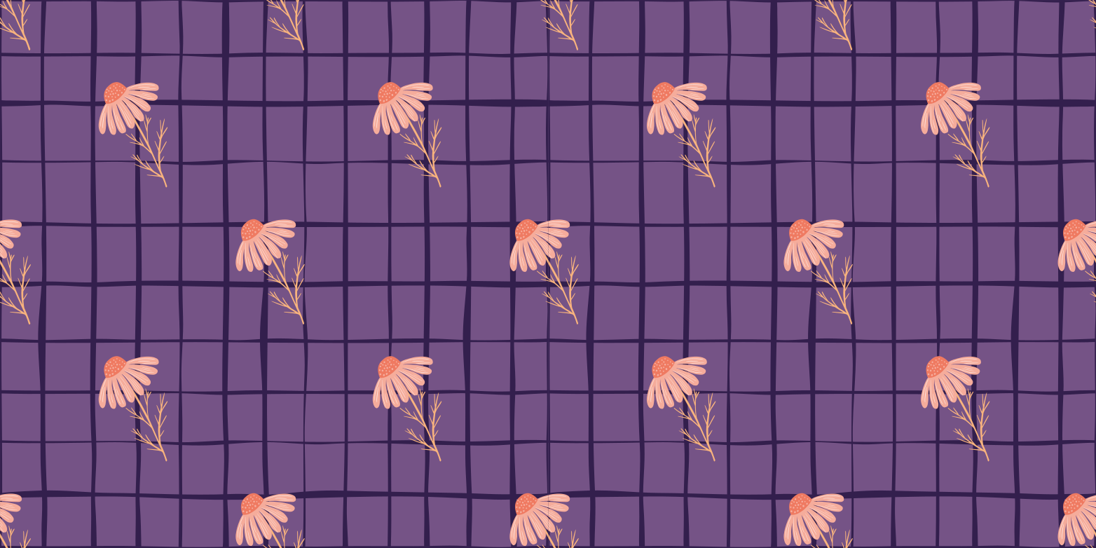 Vinil podovi cvijeće i biljke ljubičasti cvjetni uzorak - TenStickers