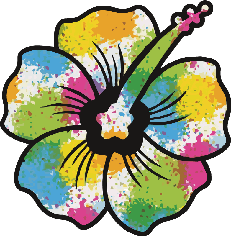 Vinil podovi spavaća soba hibiskus u bojama - TenStickers
