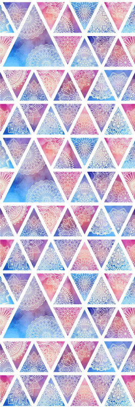 Vinil podovi geometrijski etnički cvjetni trokuti - TenStickers