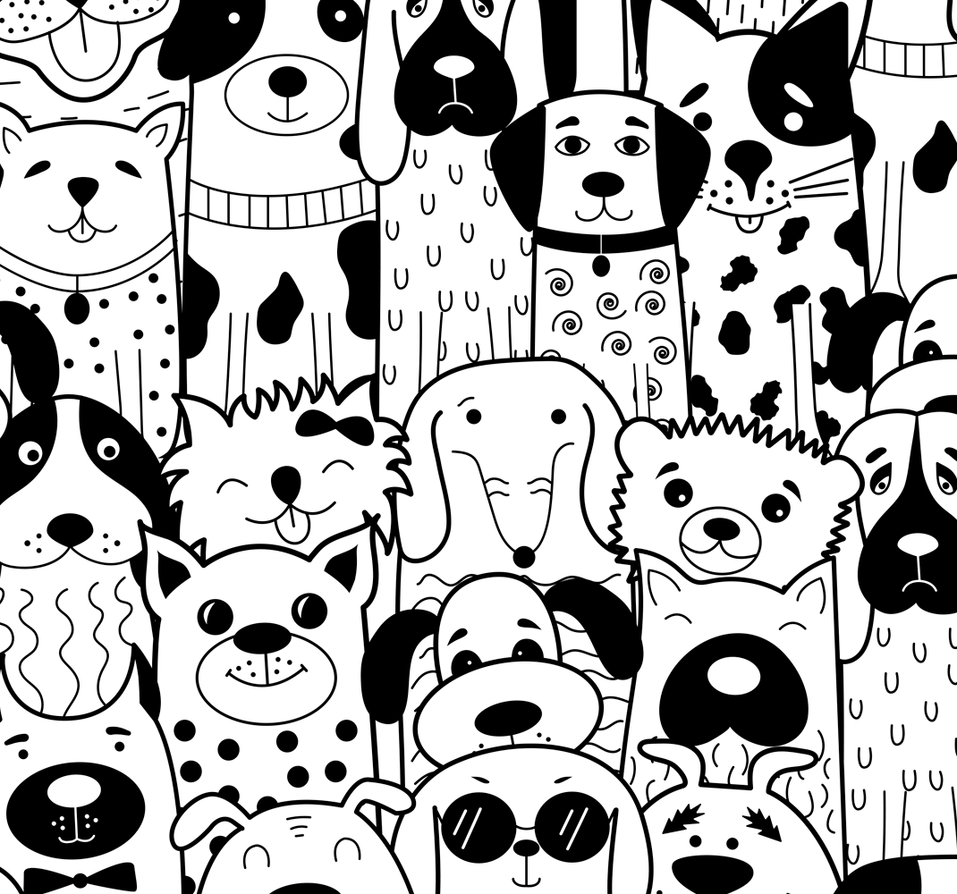 Vinil podovi spavaća soba s uzorkom pasa - TenStickers