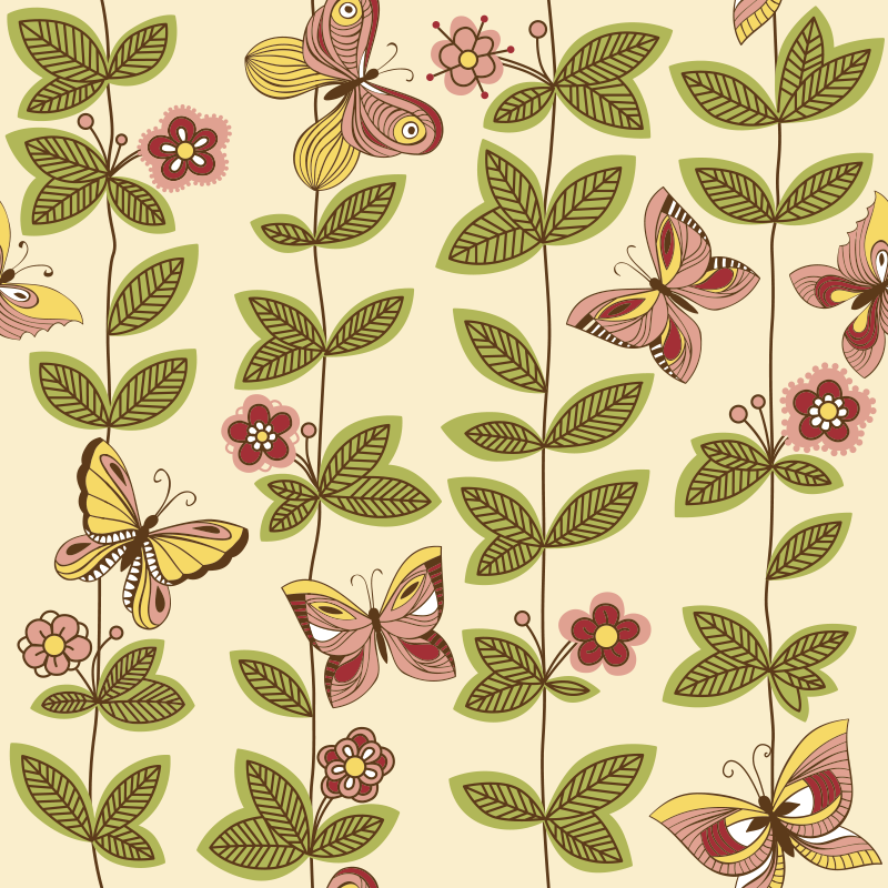 Vinil podovi spavaća soba leptiri - TenStickers